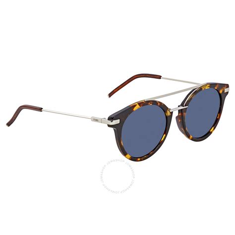 fendi ff 0225/s|Fendi Blue Round Sunglasses FF 0225/S 9G0/KU 49 .